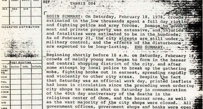 گزارش و ارزیابی کنسول آمریکا از وقایع ۲۹ بهمن تبریز